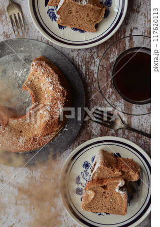 シフォンケーキとコーヒー 117620113