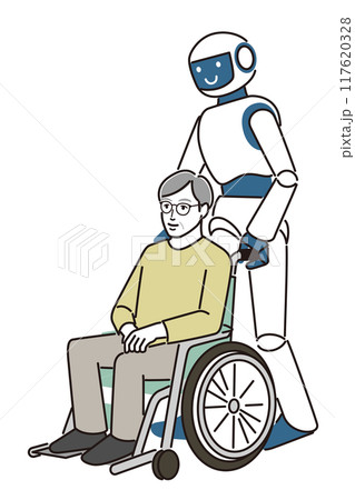 高齢者の介助をするロボット 高齢者の介助をするロボット 117620328