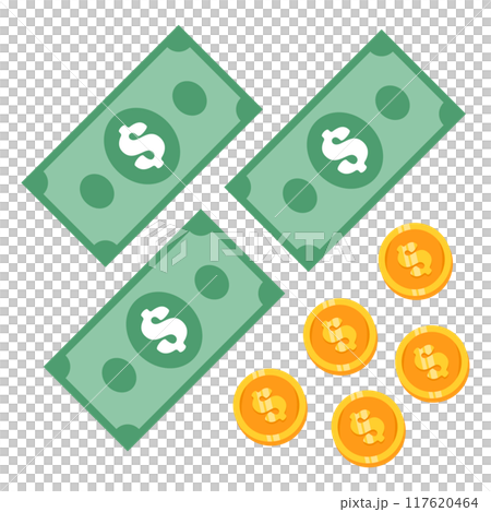 Money cash and coins vector Money cash and coins vector 117620464