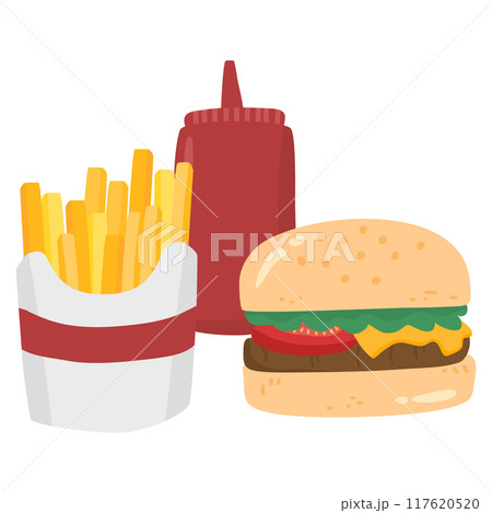 vector set of fast food  117620520