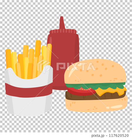 vector set of fast food  117620520