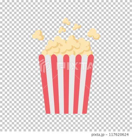 a cup of popcorn graphic illustration  117620624