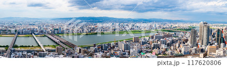 View from Umeda Sky Building in Osaka, Japan View from Umeda Sky Building in Osaka, Japan 117620806