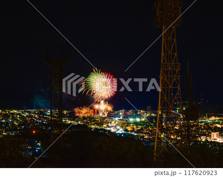 千望台から望むオロロンサマーフェスタ花火大会 千望台から望むオロロンサマーフェスタ花火大会 117620923