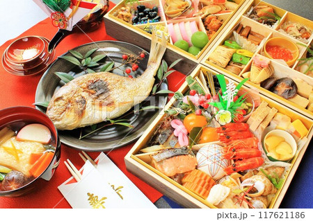 新年のおせち料理 117621186