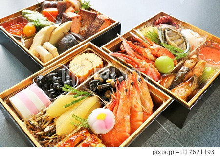 新年のおせち料理 117621193