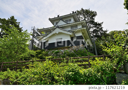 愛知県豊橋市　三河国「吉田城」鉄櫓と石垣曲輪の様子 117621219