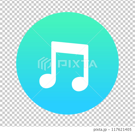 Green gradation | Musical note mark 117621405