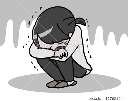 辛くてうずくまって泣く人 辛くてうずくまって泣く人 117621444
