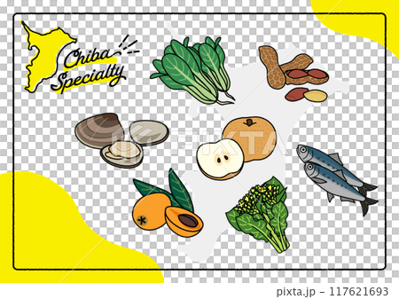 千葉の名産品のイラストセット 千葉の名産品のイラストセット 117621693