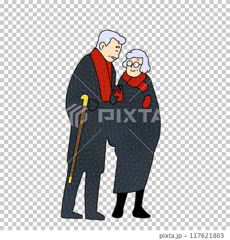 美好的情侶節友善的老年夫婦 美好的情侶節友善的老年夫婦 117621803