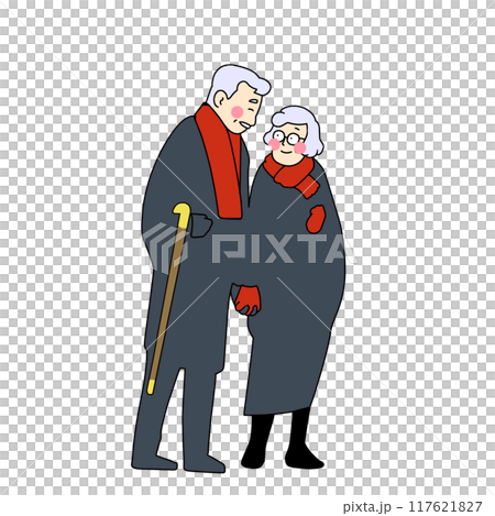 美好的情侶節友善的老年夫婦 117621827