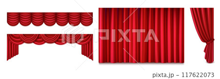 Red theater stage curtain Red theater stage curtain 117622073