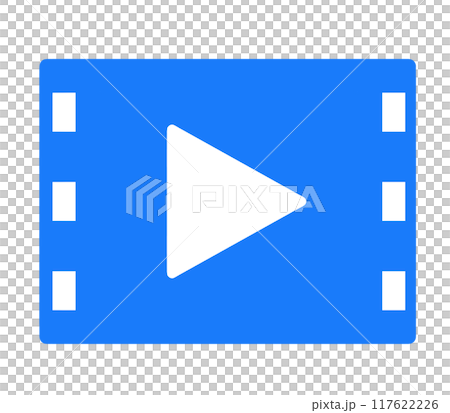 シンプルな青色の動画アイコン シンプルな青色の動画アイコン 117622226