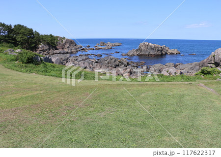種差海岸の景観を代表する天然芝生地 117622317