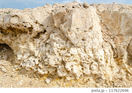 Limestone hillocks at Purple Island at Al Khor in Qatar 117622696