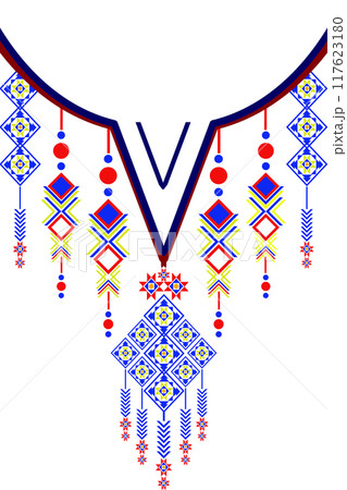neckline embroidery. neckline embroidery ethnic collar lace oriental pattern. neckline embroidery designs for dress, textile, fabric, cloth, fashion women, fashion men, print neckline embroidery. neckline embroidery ethnic collar lace oriental pattern. neckline embroidery designs for dress, textile, fabric, cloth, fashion women, fashion men, print 117623180