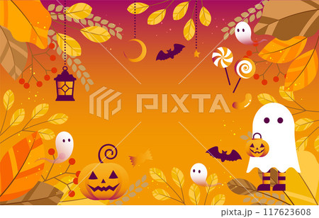 ハロウィンの背景イラスト素材 ベクター 秋 イベント  117623608