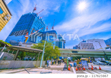 日本の東京都市景観 8月。日本橋一丁目の再開発事業や首都高地下化事業に伴う事前工事などを望む=11日 日本の東京都市景観 8月。日本橋一丁目の再開発事業や首都高地下化事業に伴う事前工事などを望む=11日 117623867