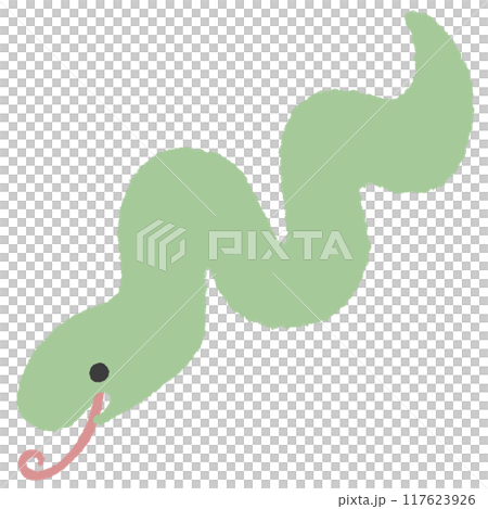 蜿蜒的蛇綠色 117623926