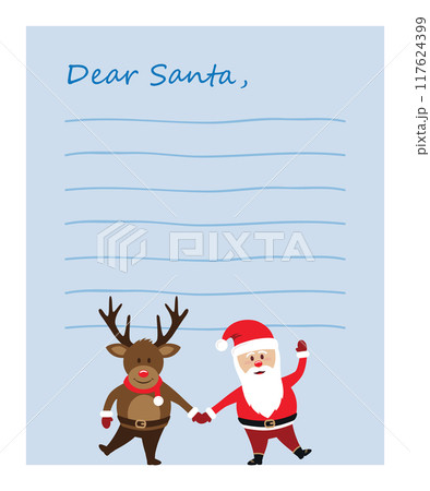 christmas wish list letter to santa claus for kids vector illustration 117624399