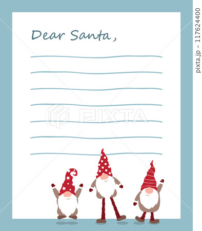 christmas wish list letter to santa claus for kids vector illustration 117624400