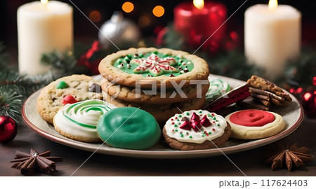 クリスマス　カラフルアソートクッキー 117624403