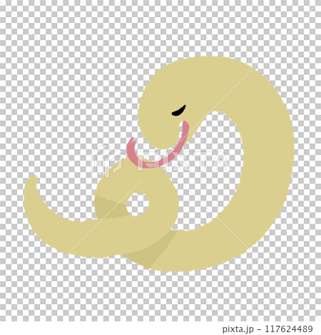 捲曲蛇黃色 117624489