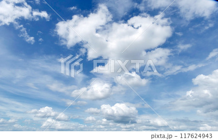 Blue sky with white clouds 117624943