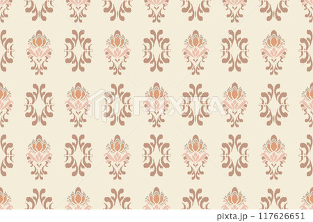 Ikat tribal Indian seamless pattern. Ethnic Aztec fabric carpet mandala ornament native boho chevron textile.Geometric African American oriental traditional vector illustrations. Embroidery style. Ikat tribal Indian seamless pattern. Ethnic Aztec fabric carpet mandala ornament native boho chevron textile.Geometric African American oriental traditional vector illustrations. Embroidery style. 117626651