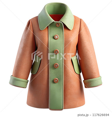 Stylish light pink winter coat with side pockets, warm winter fashion clothing 117626694