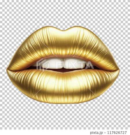 Lips make-up. Beauty high fashion with gold colour gradient lips makeup Lips make-up. Beauty high fashion with gold colour gradient lips makeup 117626727