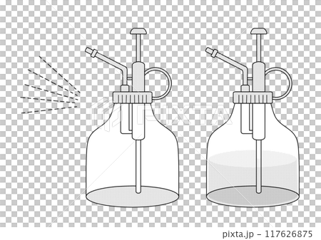 透き通った霧吹き（水あり・水なし）と霧のパーツ 117626875