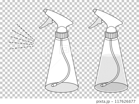 透き通った霧吹き（水あり・水なし）と霧のパーツ 117626877