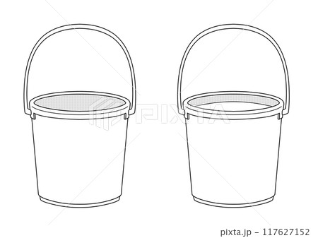 スタンダードなプラスチック製のバケツ(水あり・水なし) スタンダードなプラスチック製のバケツ(水あり・水なし) 117627152