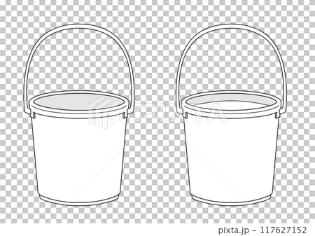 スタンダードなプラスチック製のバケツ(水あり・水なし) スタンダードなプラスチック製のバケツ(水あり・水なし) 117627152