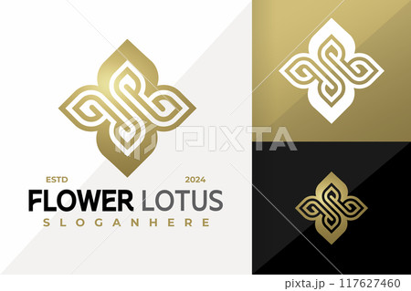 Luxury logo letter S with lotus flower logos design vector symbol icon illustration Luxury logo letter S with lotus flower logos design vector symbol icon illustration 117627460