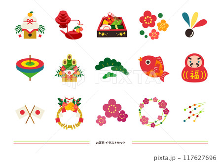 お正月イラストセット 117627696