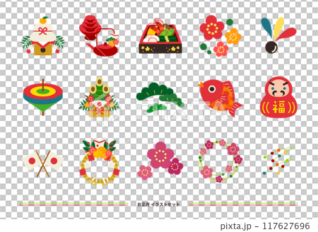 お正月イラストセット 117627696