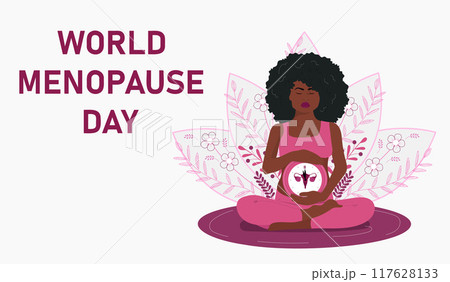 World Menopause Day banner. Medicine concept. World Menopause Day banner. Medicine concept. 117628133