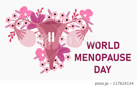 World Menopause Day banner. Womens health concept.  117628134