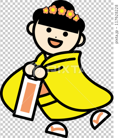 ポーズをとる七五三の女の子 117628228