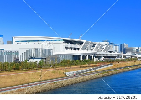 【東京都】快晴の豊洲市場（水産卸売場） 117628285