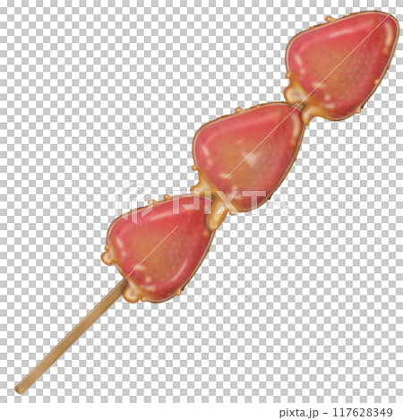 strawberry tanghulu candied coating syrup of Chinese snacks fruits,Sweet dessert hand drawn illustrations strawberry tanghulu candied coating syrup of Chinese snacks fruits,Sweet dessert hand drawn illustrations 117628349