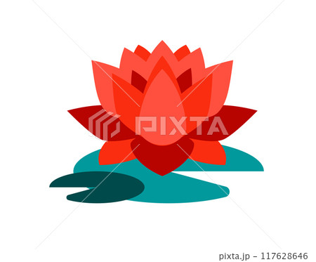Lotus flower - modern flat design style single isolated image Lotus flower - modern flat design style single isolated image 117628646