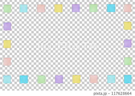Colorful paper frame with square dots Colorful paper frame with square dots 117628664