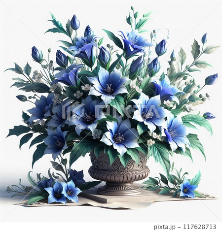 リンドウの花が彩る美しいアレンジメント 117628713