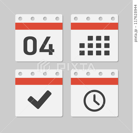 Icon page calendar - 4 day, agenda, timer, done 117628944