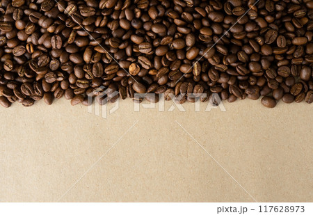 coffee beans background with space for text 117628973
