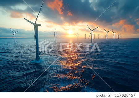 Landscape with Turbine Green Energy Electricity, Windmill for electric power production, Landscape with Turbine Green Energy Electricity, Windmill for electric power production, 117629457